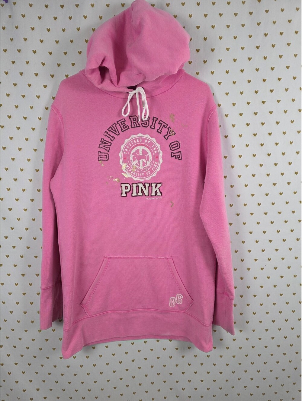 Victorias Secret PINK University Vintage Y2k Hooded Sweater Dress medium